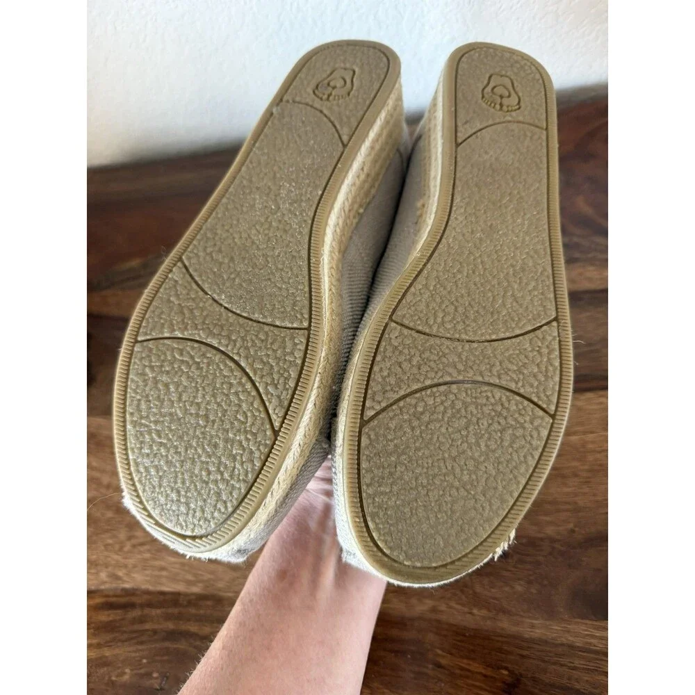 Skechers BOBS Shoes Womens 9 Slip On Loafer Espadrille memory foam beige Fabric